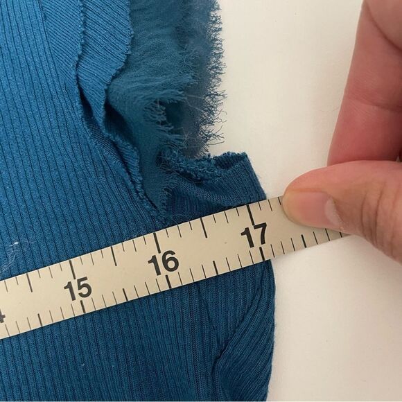 ANTHROPOLOGIE for Dolan Fillipa Chiffon Trimmed Tee blue size XS - Picture 9 of 11